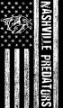 Nashville Predators Black And White American Flag logo decal sticker