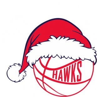 Atlanta Hawks Basketball Christmas hat logo Sticker Heat Transfer