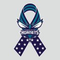 Charlotte Hornets Ribbon American Flag logo decal sticker