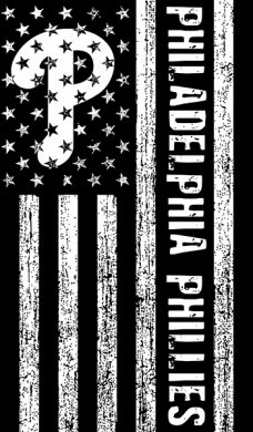 Philadelphia Phillies Black And White American Flag logo decal sticker