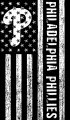 Philadelphia Phillies Black And White American Flag logo decal sticker