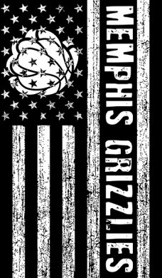 Memphis Grizzlies Black And White American Flag logo Sticker Heat Transfer