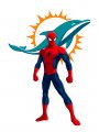 Miami Dolphins Spider Man Logo Sticker Heat Transfer