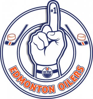 Number One Hand Edmonton Oilers logo Sticker Heat Transfer