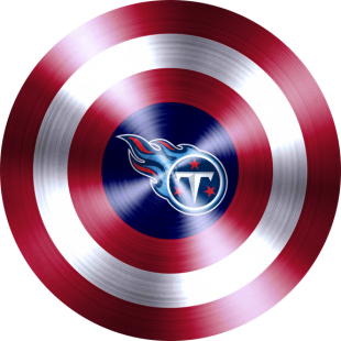 Captain American Shield With Tennessee Titans Logo Sticker Heat Transfer