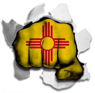 Fist New Mexico State Flag Logo decal sticker