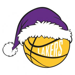 Los Angeles Lakers Basketball Christmas hat logo Sticker Heat Transfer