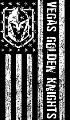 Vegas Golden Knights Black And White American Flag logo decal sticker