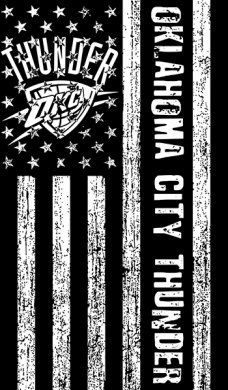 Oklahoma City Thunder Black And White American Flag logo decal sticker