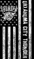 Oklahoma City Thunder Black And White American Flag logo Sticker Heat Transfer