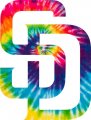 San Diego Padres rainbow spiral tie-dye logo decal sticker