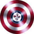 Captain American Shield With Winnipeg Jets Logo Sticker Heat Transfer