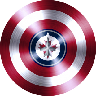 Captain American Shield With Winnipeg Jets Logo Sticker Heat Transfer