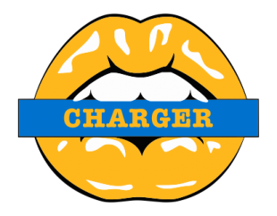 Los Angeles Chargers Lips Logo Sticker Heat Transfer