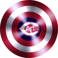 Captain American Shield With Cincinnati Reds Logo decal sticker