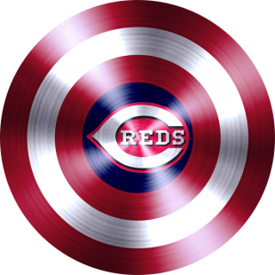 Captain American Shield With Cincinnati Reds Logo decal sticker