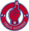 Number One Hand Texas Rangers logo decal sticker