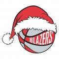 Portland Trail Blazers Basketball Christmas hat logo Sticker Heat Transfer