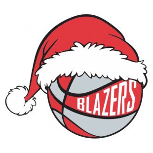 Portland Trail Blazers Basketball Christmas hat logo decal sticker