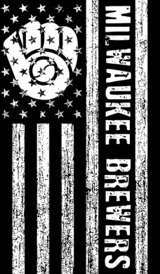 Milwaukee Brewers Black And White American Flag logo Sticker Heat Transfer
