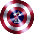 Captain American Shield With Miami Heat Logo Sticker Heat Transfer