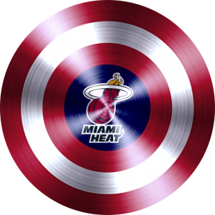 Captain American Shield With Miami Heat Logo decal sticker