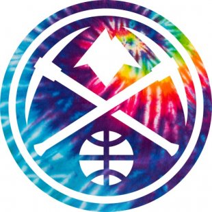 Denver Nuggets rainbow spiral tie-dye logo decal sticker