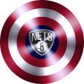 Captain American Shield With Brooklyn Nets Logo Sticker Heat Transfer