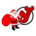 New Jersey Devils Santa Claus Logo Sticker Heat Transfer