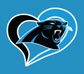 Carolina Panthers Heart Logo Sticker Heat Transfer