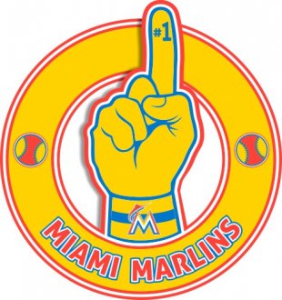 Number One Hand Miami Marlins logo Sticker Heat Transfer