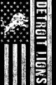 Detroit Lions Black And White American Flag logo Sticker Heat Transfer