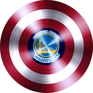 Captain American Shield With Golden State Warriors Logo Sticker Heat Transfer
