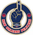 Number One Hand New Orleans Pelicans logo Sticker Heat Transfer