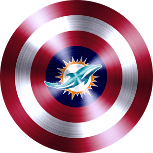 Captain American Shield With Miami Dolphins Logo Sticker Heat Transfer