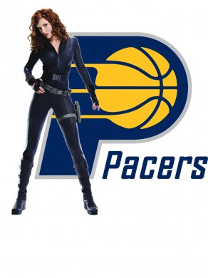 Indiana Pacers Black Widow Logo Sticker Heat Transfer