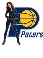 Indiana Pacers Black Widow Logo Sticker Heat Transfer
