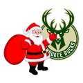 Milwaukee Bucks Santa Claus Logo Sticker Heat Transfer