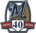 Milwaukee Brewers 2010 Anniversary Logo Sticker Heat Transfer