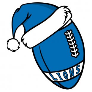 Detroit Lions Football Christmas hat logo decal sticker