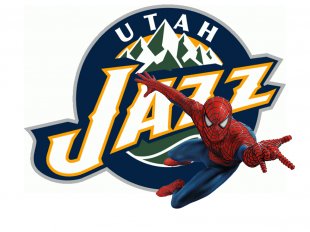 Utah Jazz Spider Man Logo decal sticker