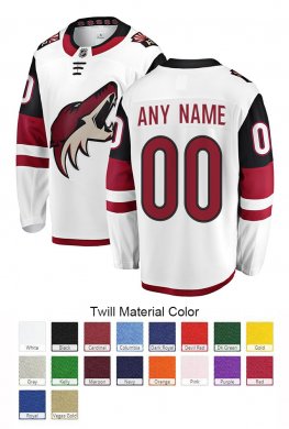 Arizona Coyotes Custom Letter and Number Kits for Away Jersey Material Twill