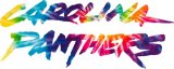 Carolina Panthers rainbow spiral tie-dye logo decal sticker