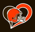 Cleveland Browns Heart Logo Sticker Heat Transfer