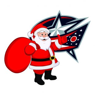 Columbus Blue Jackets Santa Claus Logo Sticker Heat Transfer