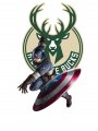 Milwaukee Bucks Captain America Logo decal sticker