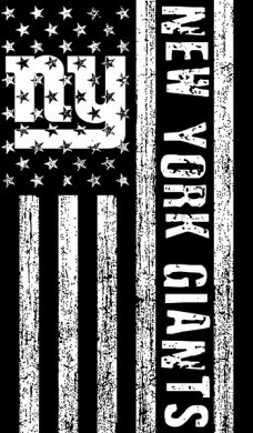 New York Giants Black And White American Flag logo decal sticker