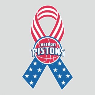 Detroit Pistons Ribbon American Flag logo Sticker Heat Transfer