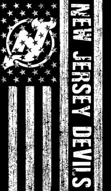 New Jersey Devils Black And White American Flag logo decal sticker