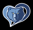 Memphis Grizzlies Heart Logo Sticker Heat Transfer